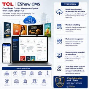 TCL EShow CMS monitoring dan scheduling digital signage