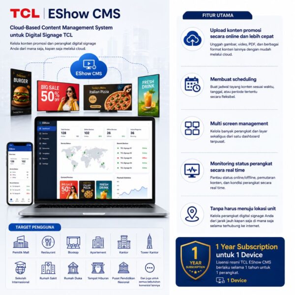 TCL EShow CMS cloud digital signage management system