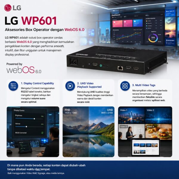 LG WP601 WebOS 6.0 LG WP601 WebOS 6.0 box operator untuk kontrol konten digital signage
